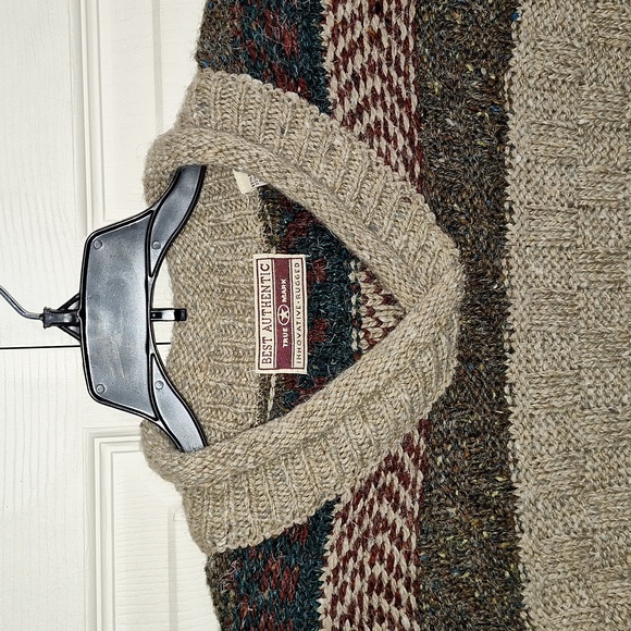 Vintage True Mark wool blend pullover long sleeve v-neck sweater - M - Picture 4 of 8